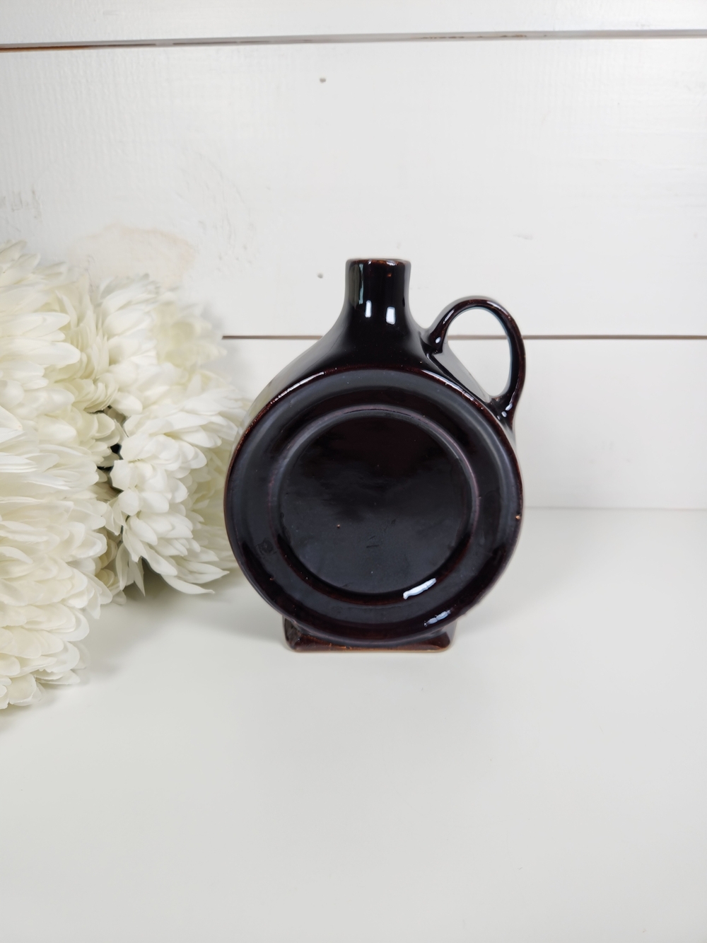 Vintage Dark Brown Stoneware Jug | Syrup Crock | Moonshine Jar | Farmhouse